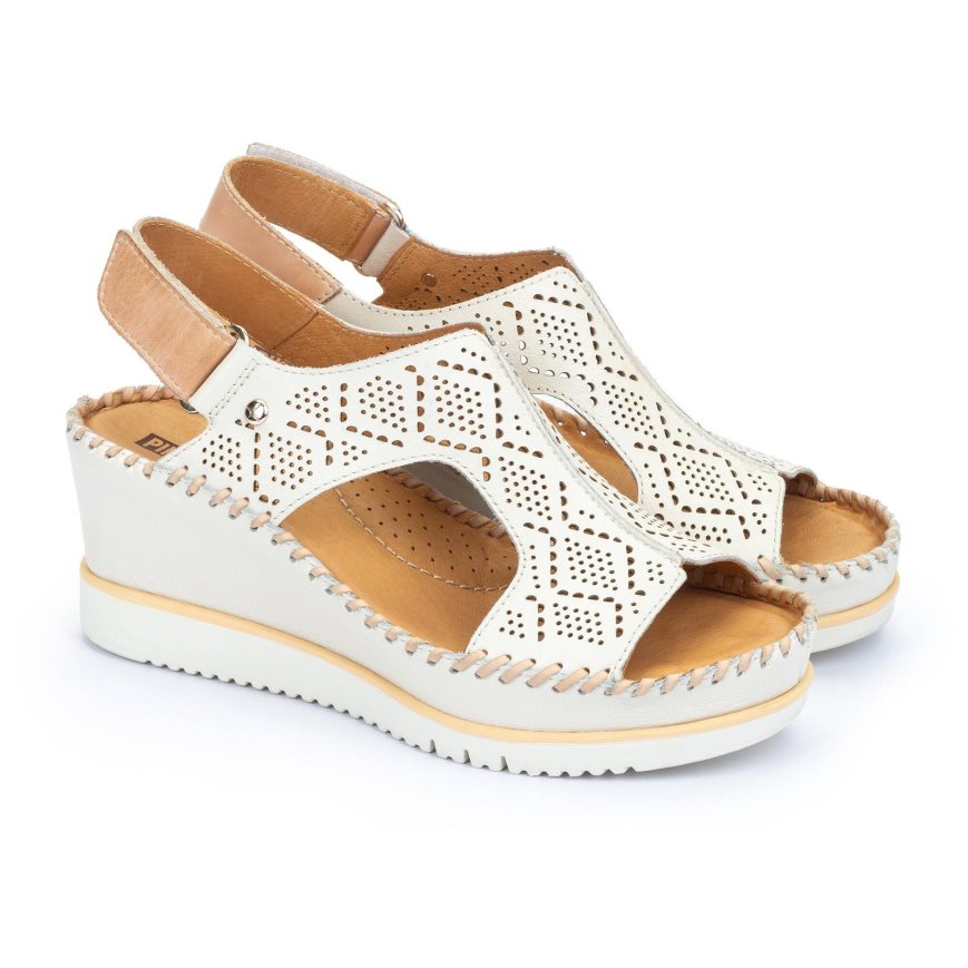 Women's Pikolinos AGUADULCE Wedge Sandals White | NZ Z32Q809